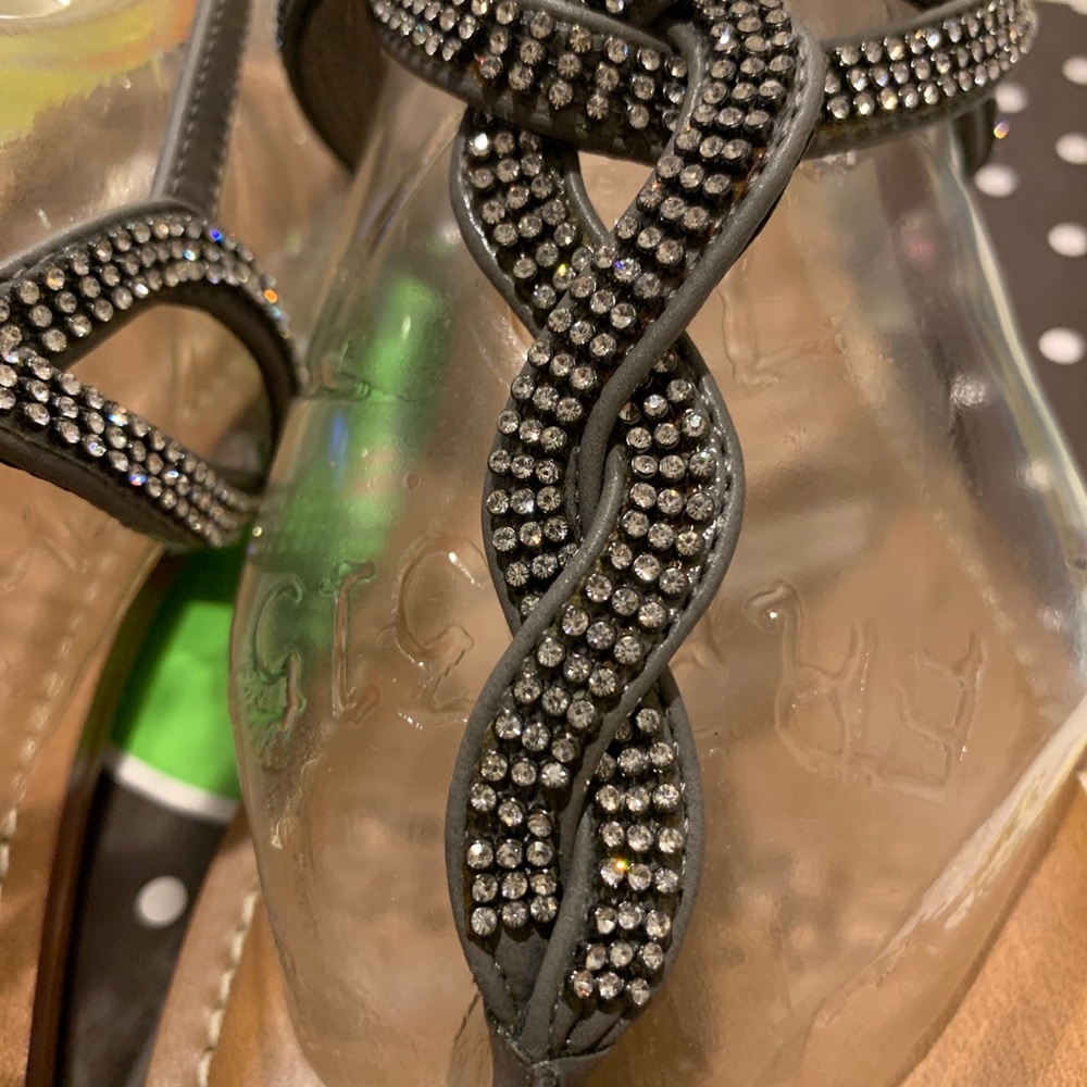 Gray braided slingback Sandals sz 10 - Picture 6 of 10